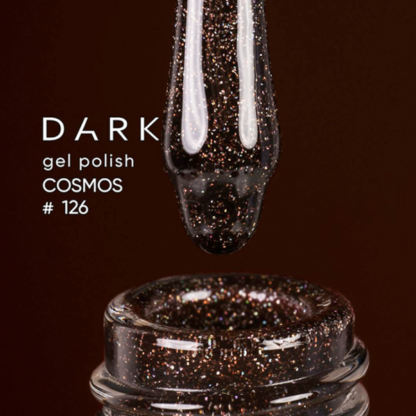 Гель-лак DARK Gel Polish №126, коричневый с блестками, 6 мл