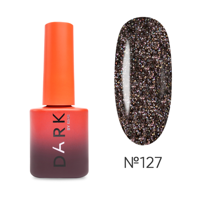 Гель-лак DARK Gel Polish №127, темно-коричневый с блестками, 6 мл