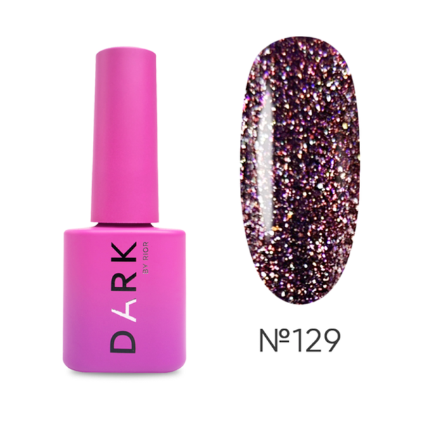 Гель-лак DARK Gel Polish №129, ягодный с блестками, 6 мл