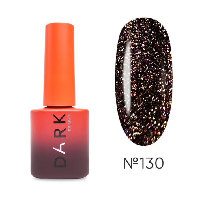 Гель-лак DARK Gel Polish №130, коричнево-карамельный с блестками, 6 мл