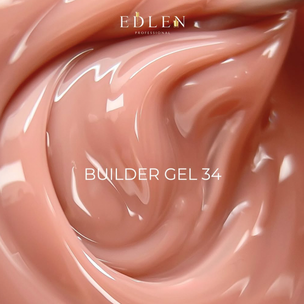 Гель для наращивания Edlen Builder Gel Office №34, бледно-розовый, 15 мл