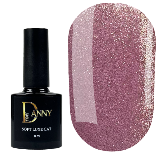 Гель-лак котяче око DANNY Soft Luxe Cat №02, соковита троянда з теплим золотим сяйвом, 8 мл
