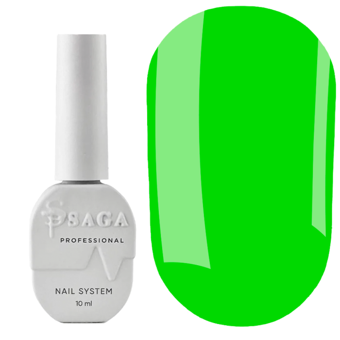Гель-лак SAGA Professional Gel Polish Colorist №014, яскравий трав'яний зелений, 10 мл