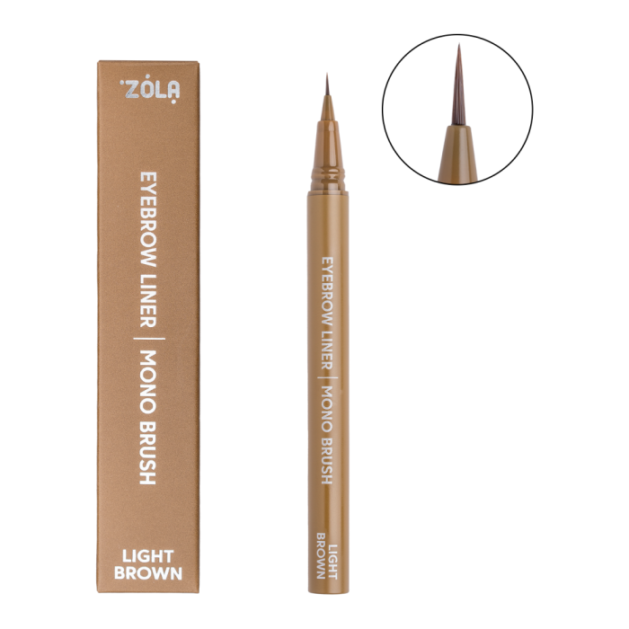 Лайнер для бровей с моно-кистью ZOLA x Makarevich Mono Brush Light Brown, светло-коричневый