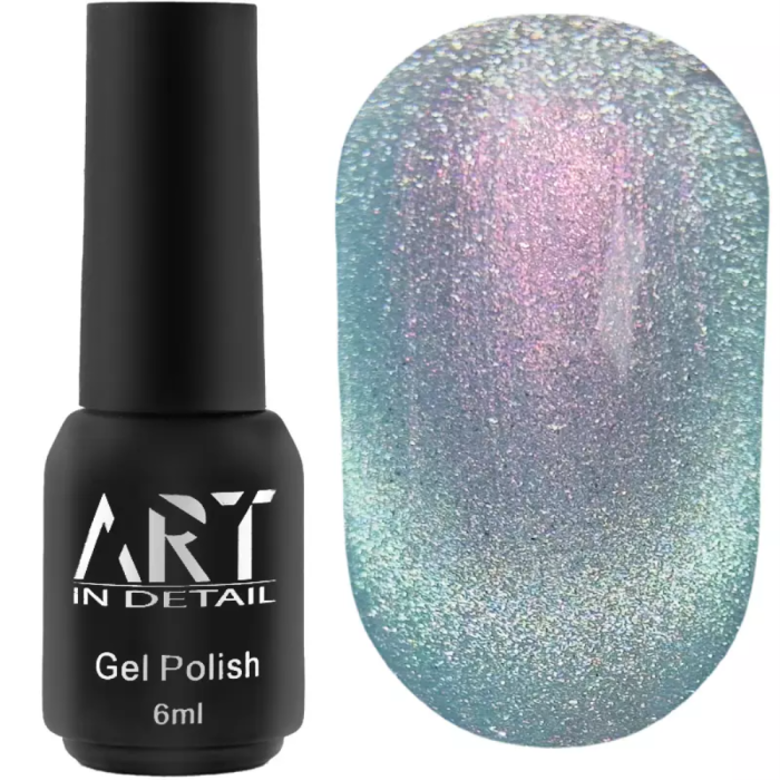 Гель-лак котяче око ART Aurora Cat Eye №AC006, льодяний м'ятно-рожевий, 6 мл