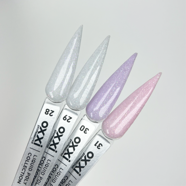 Жидкий полигель OXXI Professional Liquid Poly Gel №30, лавандовый с разноцветным блеском, 15 мл