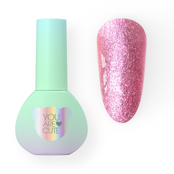 Гель-лак You Are Cute Color №109, яскраво-рожеві блискітки, 5 мл