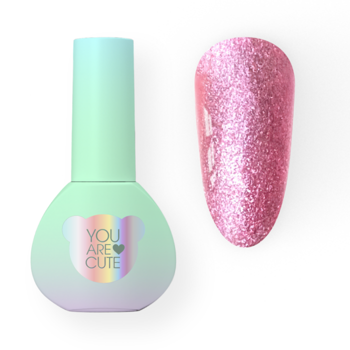 Гель-лак You Are Cute Color №109, яскраво-рожеві блискітки, 5 мл