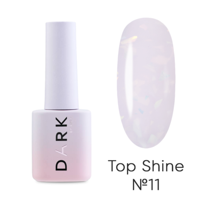 DARK Shine Top №11 - топ без липкого шару, рожевий з пластівцями, 10 мл