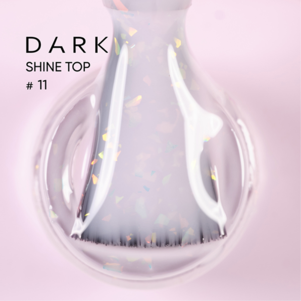 DARK Shine Top №11 - топ без липкого слоя, розовый с хлопьями, 10 мл