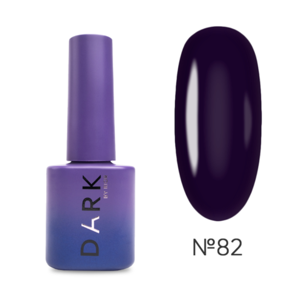Гель-лак DARK Gel Polish №082, темний фіолетово-чорничний, 6 мл