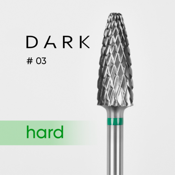 Фреза твердосплавная DARK №03 - конус, диаметр 6 мм, рабочая часть 14 мм, зеленая