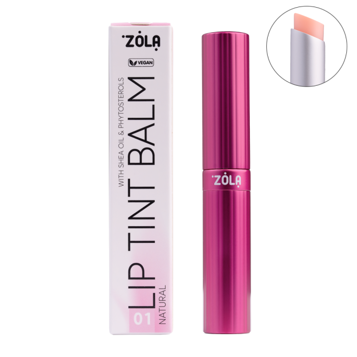 Бальзам для губ з відтінком ZOLA Lip Tint Balm-01 Natural, натуральний