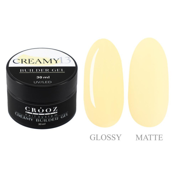 Crooz Creamy Builder Gel №13 - гель для наращивания, желтый, 30 мл