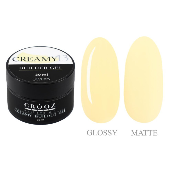 Crooz Creamy Builder Gel №13 - гель для нарощування, жовтий, 30 мл