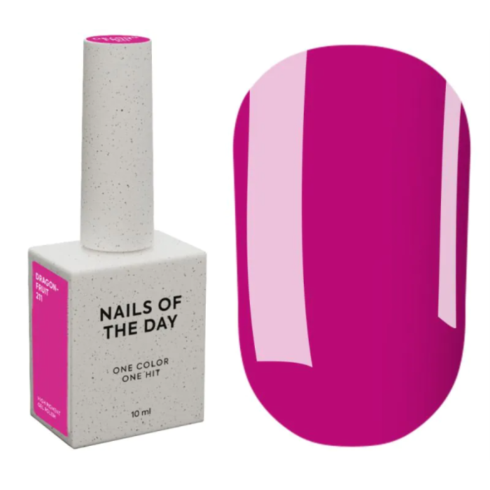 Гель-лак, в один слой NAILSOFTHEDAY №211 Dragonfruit, пурпурно-розовый, 10 мл