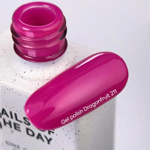 Гель-лак, в один слой NAILSOFTHEDAY №211 Dragonfruit, пурпурно-розовый, 10 мл