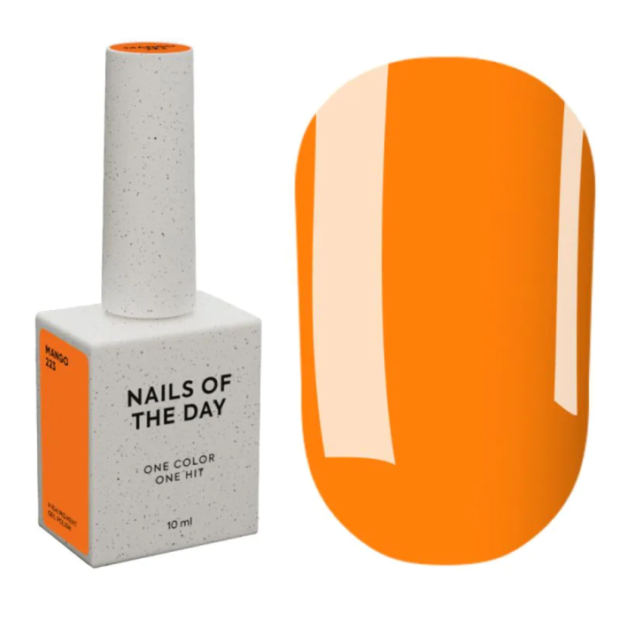 Гель-лак, в один шар NAILSOFTHEDAY №223 Mango, неоново помаранчевий, 10 мл