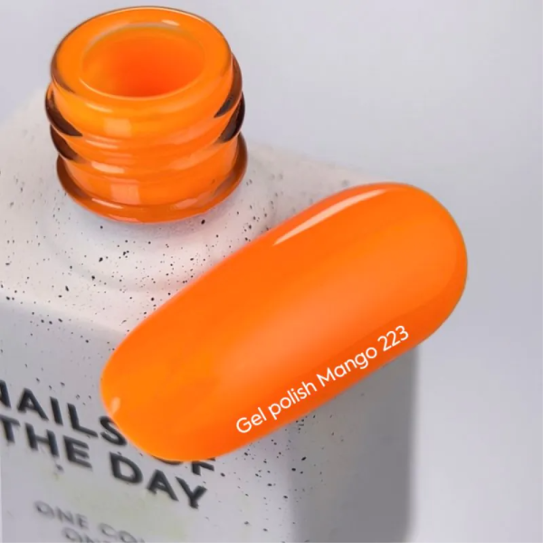 Гель-лак, в один шар NAILSOFTHEDAY №223 Mango, неоново помаранчевий, 10 мл