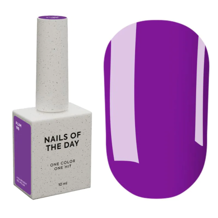 Гель-лак, в один слой NAILSOFTHEDAY №198 Plum, сливово-фиолетовый, 10 мл