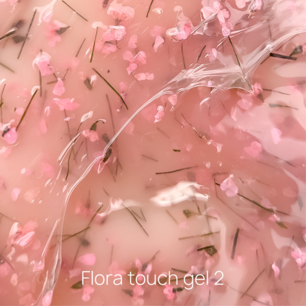 Гель конструирующий Crooz Flora Touch Gel №02, с сухоцветами, нежно-розовый полупрозрачный, 15 мл