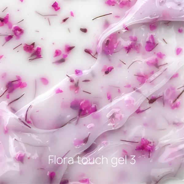 Гель конструюючий Crooz Flora Touch Gel №03, із сухоцвітами, молочний, 15 мл