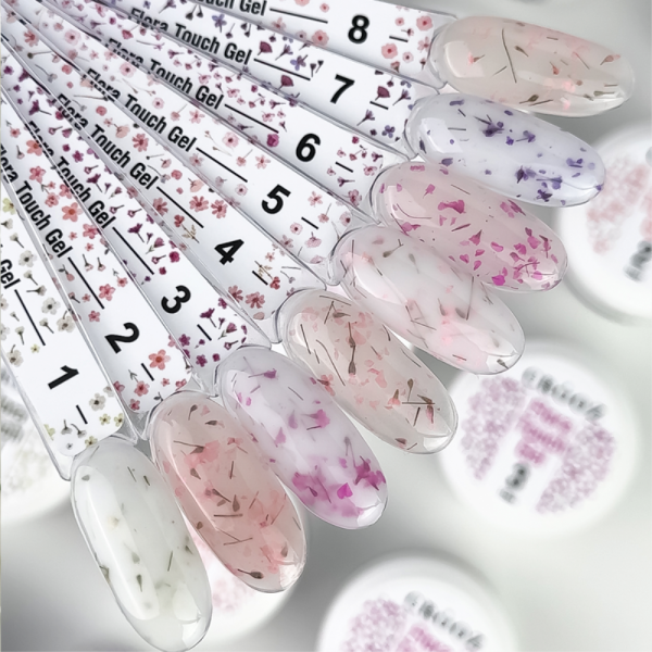 Гель конструюючий Crooz Flora Touch Gel №03, із сухоцвітами, молочний, 15 мл