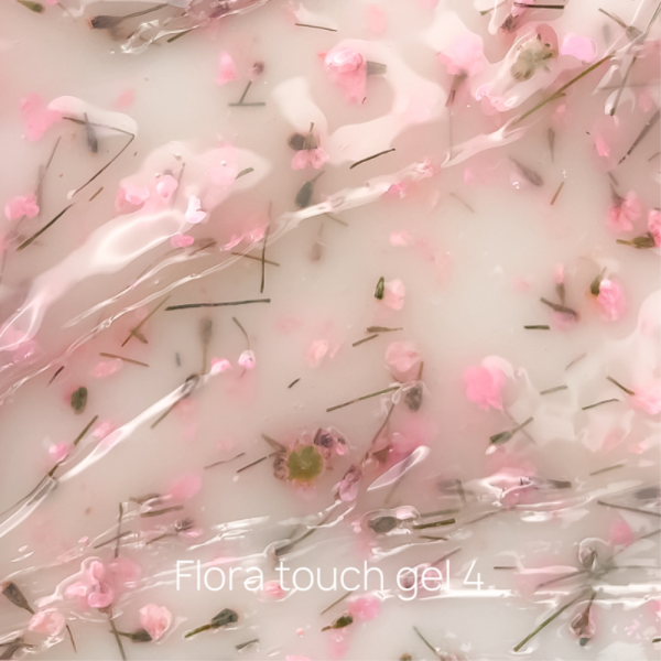 Гель конструирующий Crooz Flora Touch Gel №04, с сухоцветами, персиковый полупрозрачный, 15 мл