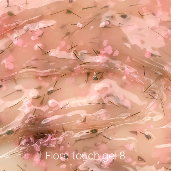 Гель конструюючий Crooz Flora Touch Gel №08, з сухоцвітами, напівпрозорий кремовий, 15 мл