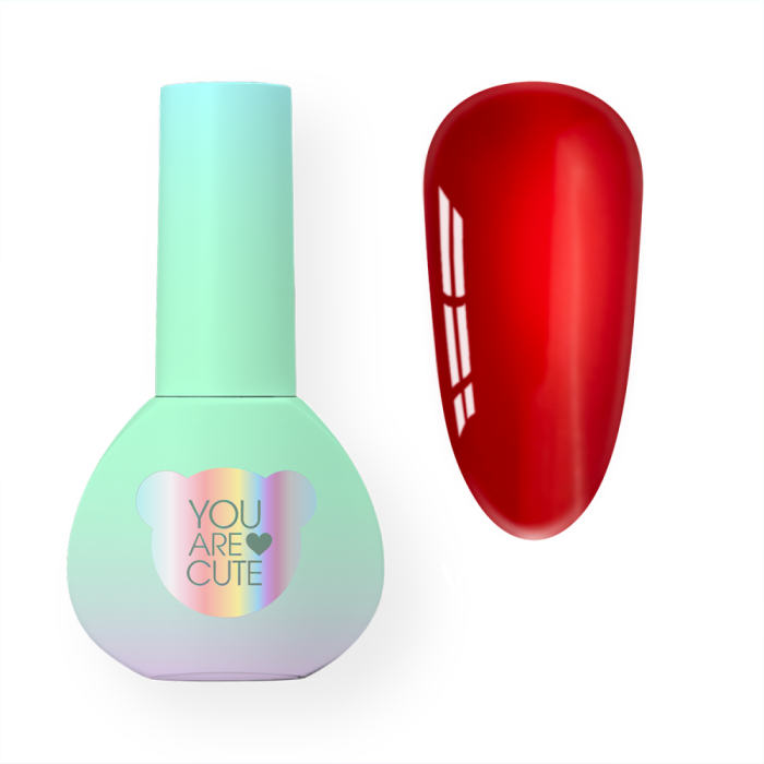 Гель-лак вітражний You Are Cute Color №132, яскраво-червоний, 5 мл