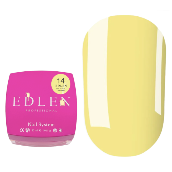 Гель для нарощування Edlen Builder Gel Lollipop №14, жовтий, 30 мл