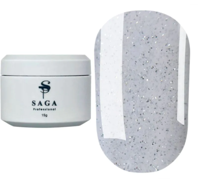 Гель для наращивания SAGA Professional Builder Night Gel №06, светоотражающий молочный, 15 мл
