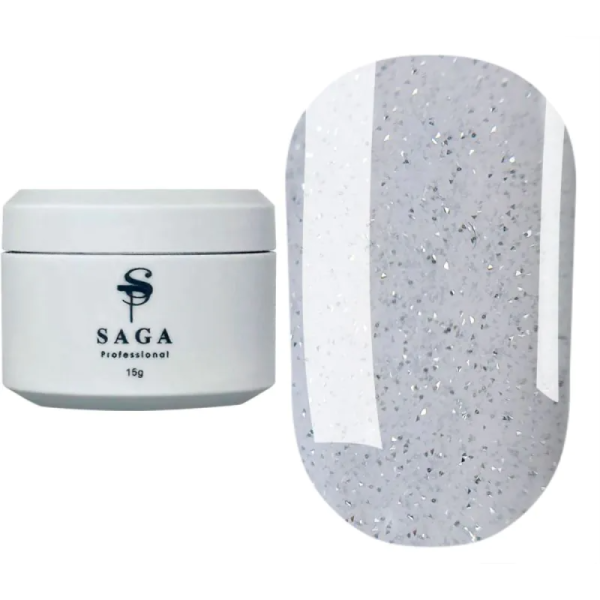 Гель для наращивания SAGA Professional Builder Night Gel №06, светоотражающий молочный, 15 мл