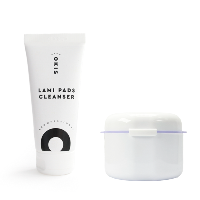 Okis Brow Lami Pads Cleanser - гель-дезинфектор для очистки валиков и инструментов, 100 мл + бокс