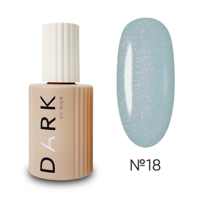 База камуфлююча DARK Pro Base Shine №18, м'ятна з рожевими блискітками, 15 мл