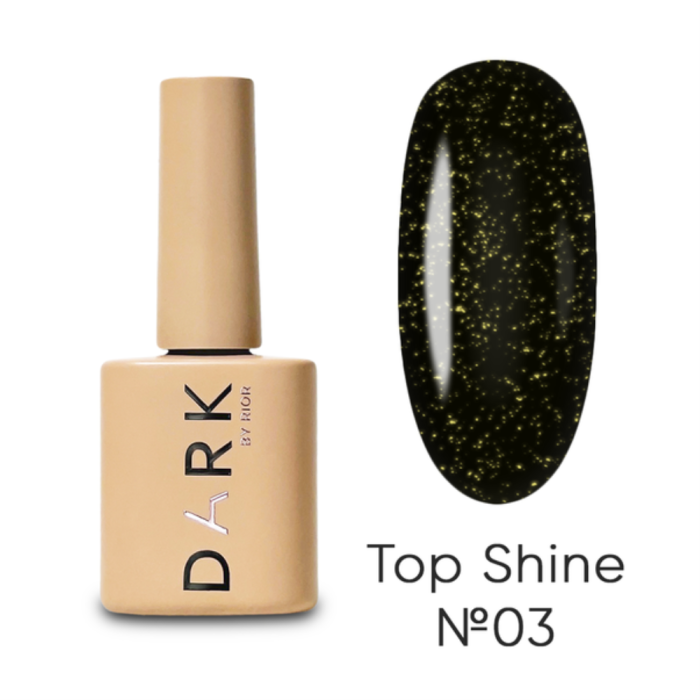 DARK Shine Top №03 - топ без липкого шару, напівпрозорий із золотими блискітками, 10 мл