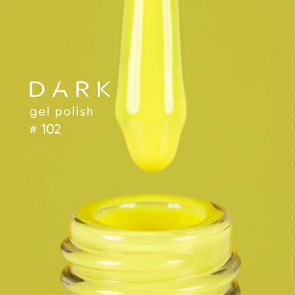 Гель-лак DARK Gel Polish №102, яскраво-жовтий, 10 мл