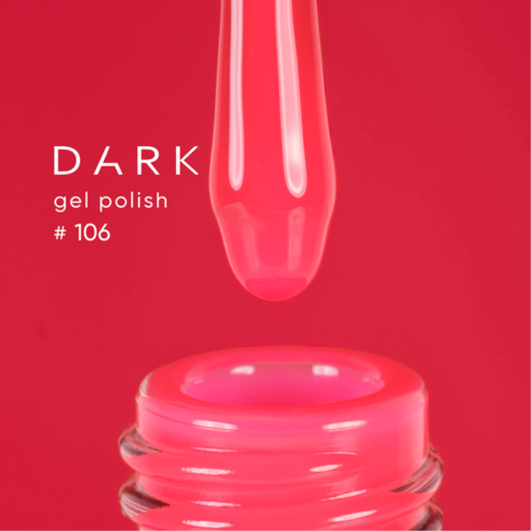 Гель-лак DARK Gel Polish №106, яскраво-червоний, 10 мл