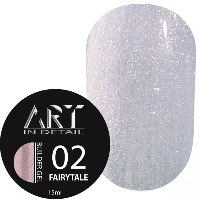 ART Builder Gel Fairytale №02 - гель для наращивания и укрепления, розовый с блестками, 15 мл