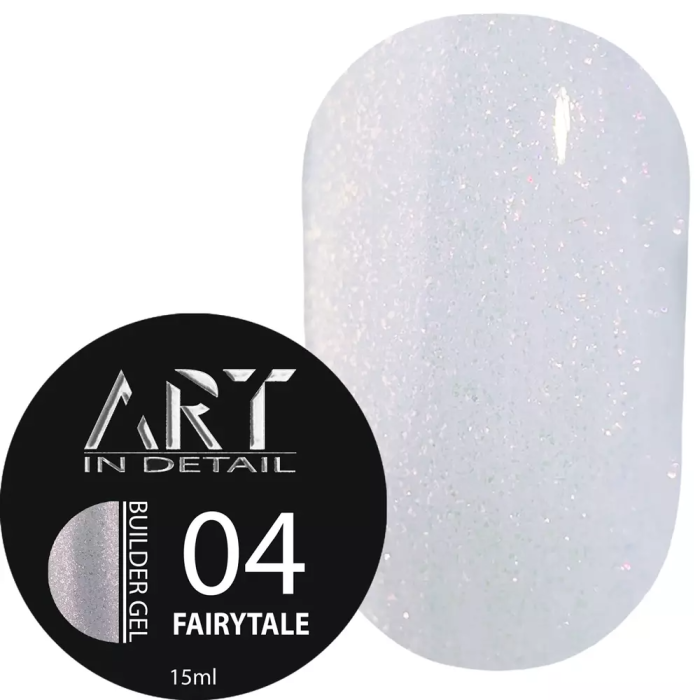 ART Builder Gel Fairytale №04 - гель для нарощування та зміцнення, бузковий з блискітками, 15 мл