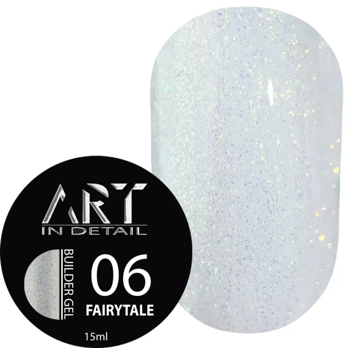 ART Builder Gel Fairytale №06 - гель для наращивания и укрепления, молочный с блестками, 15 мл