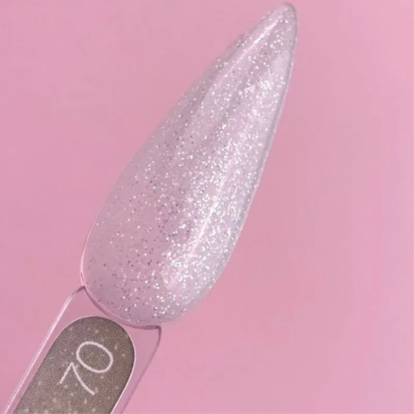 Жидкий акрил-гель LUNA Light Acrygel №70 , молочный с серебристыми блестками, 13 мл