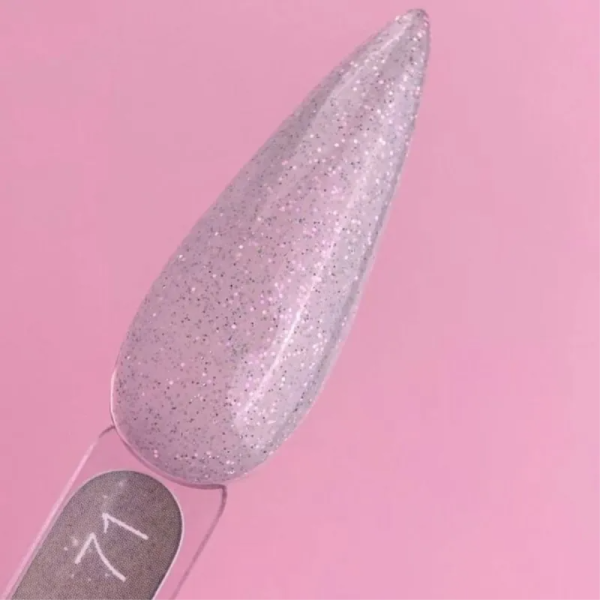 Рідкий акрил-гель LUNA Light Acrygel №71, молочний з різнокольоровими блискітками, 13 мл