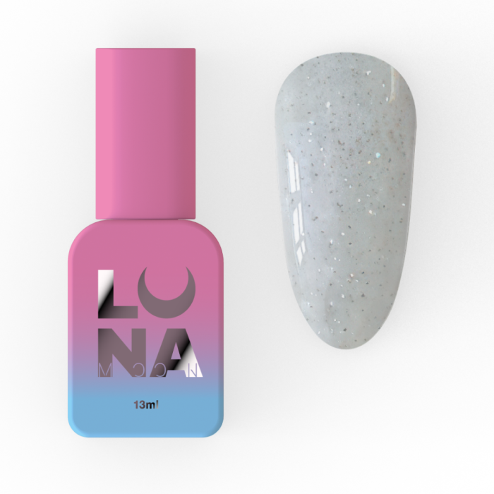 Рідкий акрил-гель LUNA Light Acrygel №72, молочний з блакитними блискітками, 13 мл