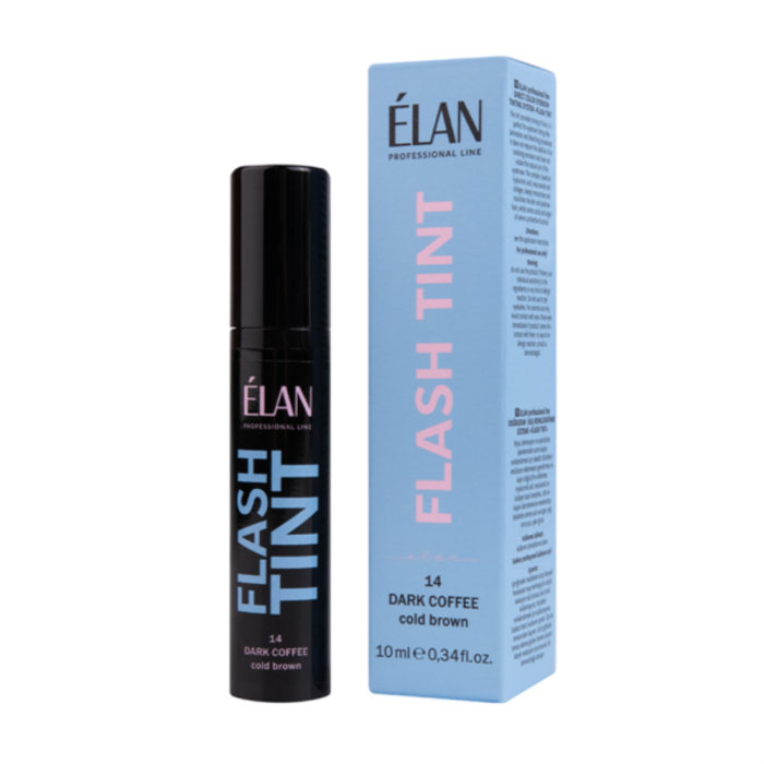 ELAN Flash Tint 14 Dark Coffee - фарба прямого фарбування брів, холодний коричневий, 10 мл