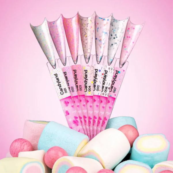 База камуфлирующая Pinx Cover Base Candyland №004, бежевая с разноцветной крошкой, 8 мл