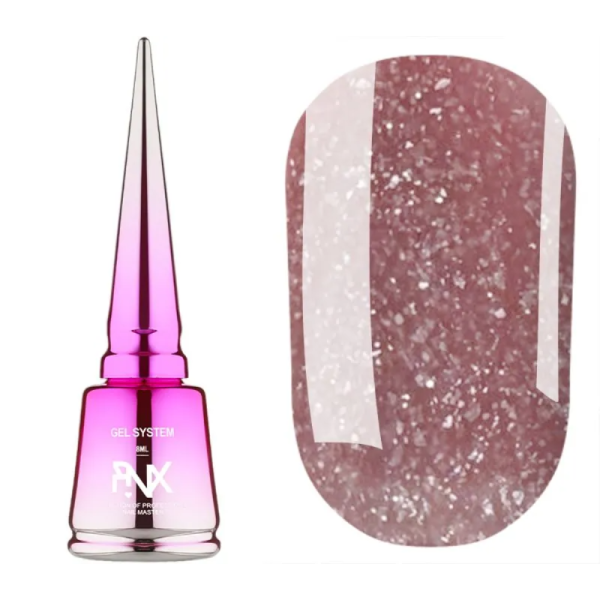 Pinx Liquid Builder Gel Paris Chic №003 - жидкий гель для моделирования, розовый с шиммером, 8 мл
