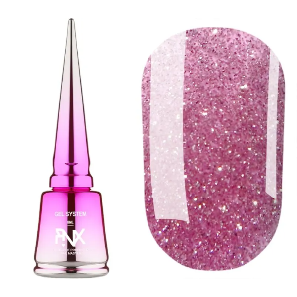 Pinx Liquid Builder Gel Paris Chic №004 - жидкий гель для моделирования,ярко-розовый с шиммером,8 мл