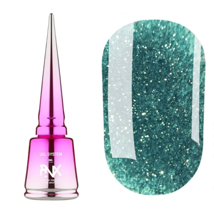 Pinx Liquid Builder Gel Paris Chic №007 - рідкий гель для моделювання, смарагдовий із шиммером, 8 мл