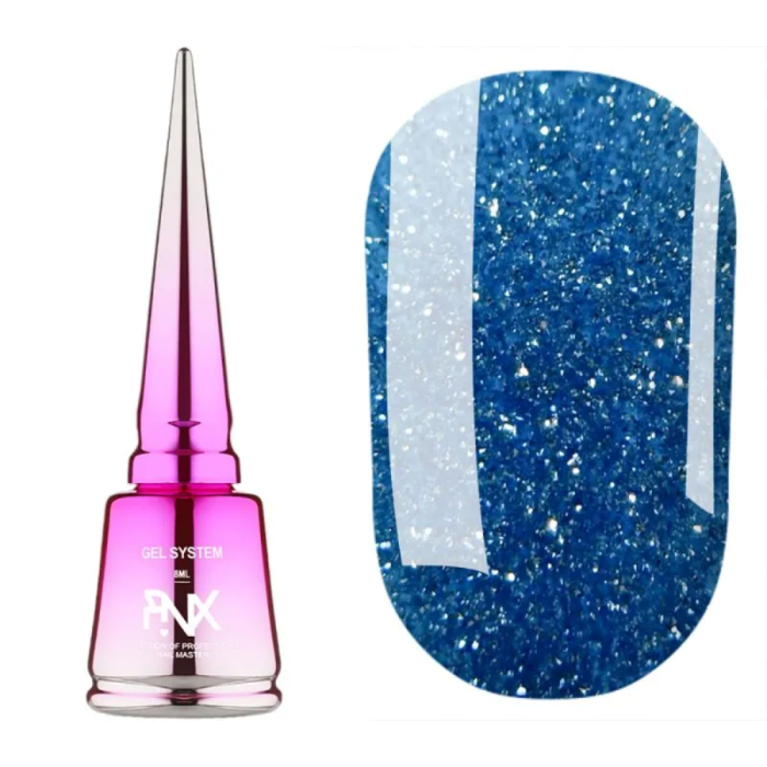 Pinx Liquid Builder Gel Paris Chic №008 - жидкий гель для моделирования, синий с шиммером, 8 мл